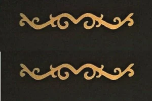 Custom Guitar Headstock Flourish Inlay Lot 2, Decal Scroll, Metal Flake Gold - Picture 1 of 1