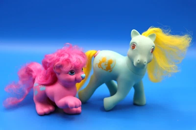 Vintage G1 My Little Pony Happy Tails WOOSIE + FRIEND KINGSLEY 1987  MLP Hasbro - Image 1 of 4