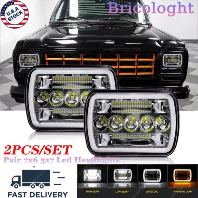 Par de faros LED alto/bajo DRL para camioneta Dodge D150 D250 D350 1981-1993 5x7 7x6" Foto 1 de 4