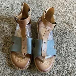 Born Concept Timina T-Strap US 11M F21004 Women’s Sandals Denim Blue Leather - Picture 1 of 6