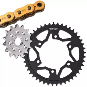 06-10 GSXR 600 Vortex G520SX3 15/43T Steel Sprocket & Gold Chain Kit Suzuki - Bild 1 von 4