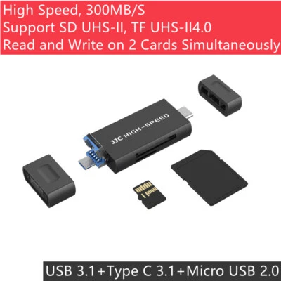 3in1 Type C USB 3.1 Card Reader OTG Adapter fr SD DHS-II Micro SD SDXC SDHC Card - Image 1 of 4