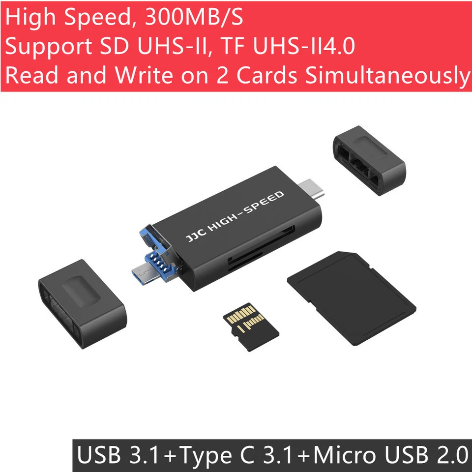 3in1 Type C USB 3.1 Card Reader OTG Adapter fr SD DHS-II Micro SD SDXC SDHC Card - Image 1 of 4