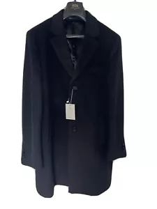 Hawes and Curtis Black Wool Overcoat size 44 - Picture 1 of 8