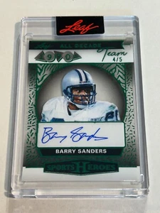 2025 LEAF SPORTS HEROES BARRY SANDERS 4/5 ALL DECADE TEAM GREEN AUTO LIONS SP T1 - Picture 1 of 2