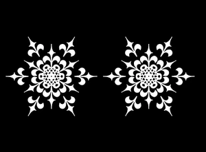 Snowflakes 4 pcs 3 Inch White Fused Glass Decals - Picture 1 of 2