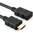 HDMI Extension Cable Lead Male Plug to Female Socket 2 Meter Black