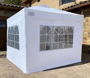 10’ x 10’ Heavy Duty Instant Pop Up Canopy with Window Walls & Weight Bags - Picture 1 of 10