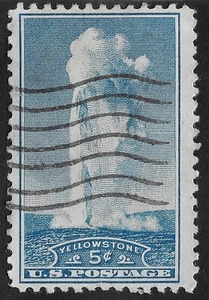 1934 5c Old Faithful Yellowstone WY National Parks US Stamp Used (LBX) - Picture 1 of 1