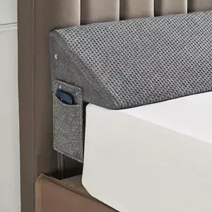 Queen Size(60"x6"x10") Bed Wedge Pillow for Headboard, Mattress Gap Filler(0-8") - Picture 1 of 8