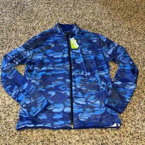 Robert Graham Pullover Mens M Blue Camo Streets Circuit Long Sleeve Jacket New - Picture 1 of 8