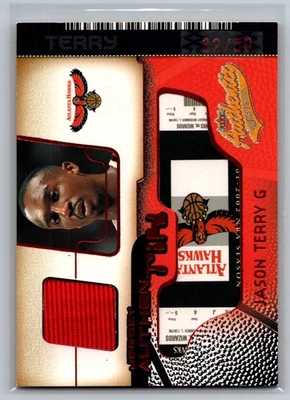 Camiseta deportiva Fleer Authentix #JA-JT Jason Terry 2001-02 auténtica sin rasgar #/50 Foto 1 de 2