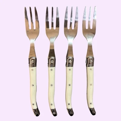 Tenedores para pasteles de abeja Laguiole (4) confeti de cumpleaños aperitivo fruta postre cocina Foto 1 de 4