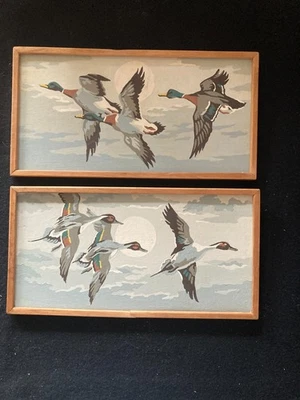 De Colección Mediados de Siglo * Pintura Completa por Números * Juego ENMARCADO * Gansos en Vuelo Foto 1 de 4