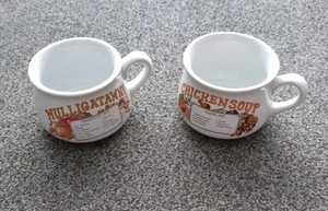 Two Vintage/Retro Ceramic Recipe Chicken and Mulligatawny Soup bowls/dishes - Picture 1 of 9