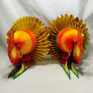 Thanksgiving Waben Truthahn Herzstück 2er Set Vintage 18 Zoll Truthähne gestanzt - Bild 1 von 8