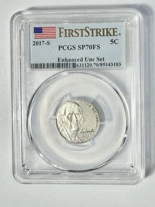 PCGS 2017S SP70FS Jefferson Nickel first strike enhanced set - Picture 1 of 2