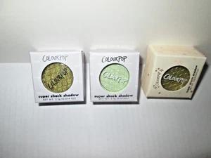 3X New ColourPop Super Shock Ultra-Glitter Eye Shadows Asst. Greens New Boxed - Picture 1 of 4