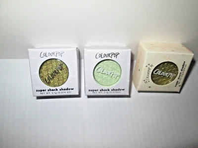 3X New ColourPop Super Shock Ultra-Glitter Eye Shadows Asst. Greens New Boxed - Image 1 of 4
