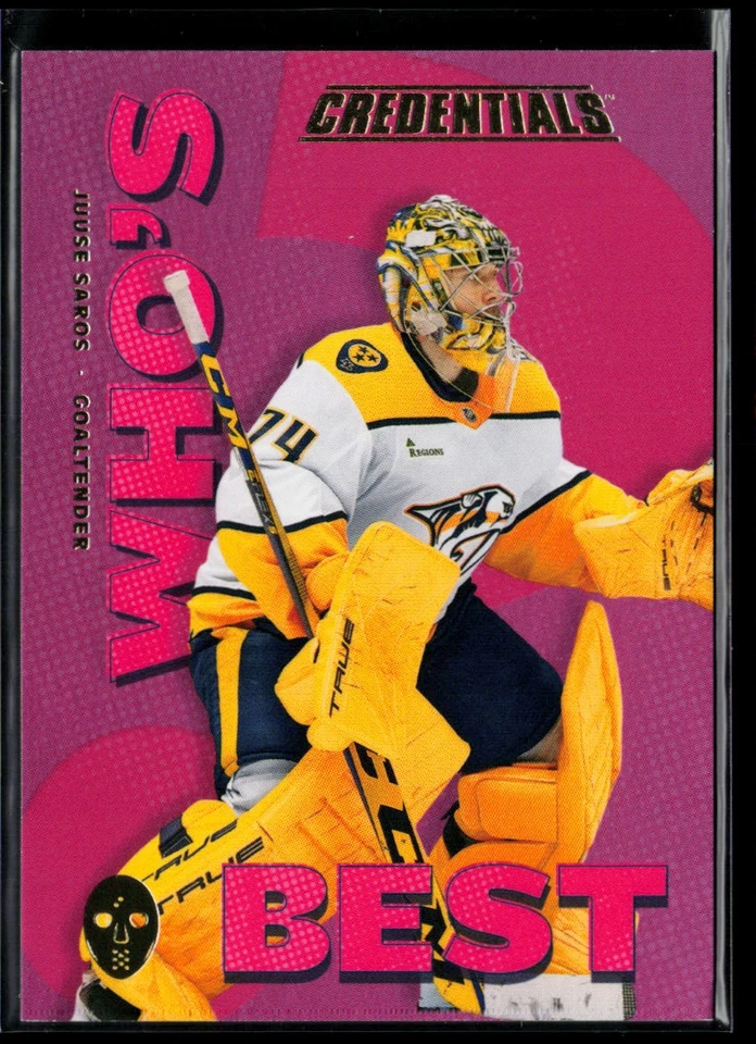 2023-24 Upper Deck Credentials Who's Best? #WB-JS Juuse Saros - Image 1 of 2
