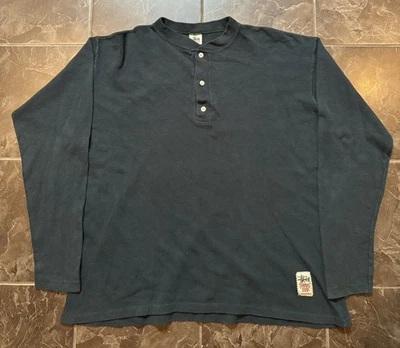 Camisa Stussy Vintage Cuarto Botón Verde Manga Larga Hombre Talla L EE. UU. Foto 1 de 4