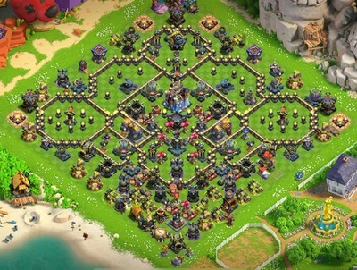 TH17 FULLY MAXED HEROES 100/100/90/75/50| TONS OF SKINS MAXED WALLS 40+SCENERIES - Image 1 of 4
