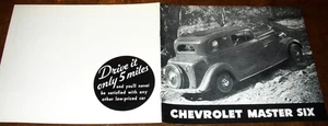 1934 34 Chevrolet Chevy Automobile Sales Brochure Standard DC Master DA Models - Bild 1 von 5