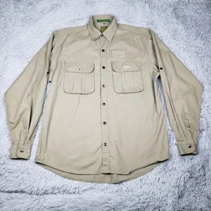 Camel Trophy Adventure Wear 1000 Miles Shirt Men's 2XL Khaki Utility Snap Button - Picture 1 of 13