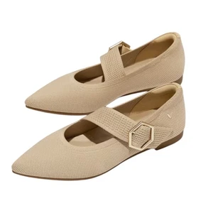 VIVAIA Women's Almond Maria Pointed-Toe Mary Jane Flats Shoes Size 7.5 - Picture 1 of 10