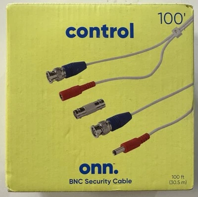 Onn 100 Foot BNC Security Cable with Locking Mechanism for Security Systems - OB - Image 1 of 2