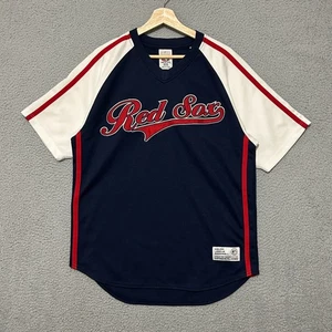Boston Red Sox True Fan Shirt Men Medium Blue V-neck Pullover Polyester MLB - Picture 1 of 9