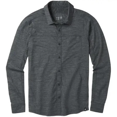 Smartwool Merino Sport 150 Long Sleeve Button Down Men's size large grey - Image 1 of 4