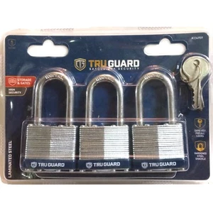 TRUGARD 234959, 3-1-1/2''x1'' Padlocks Same Key for all locks Set, 052088089460 - Picture 1 of 9