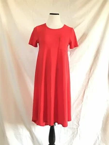 LuLaRoe Carly Dress XXS SOLID TRUE RED **HTF MAJOR UNICORN** - Picture 1 of 7