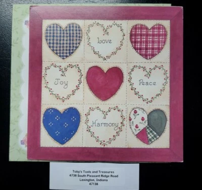 Tarjeta de felicitación del día de San Valentín Leanin' Tree Love Joy Harmony Sandi Gore Evans Foto 1 de 3