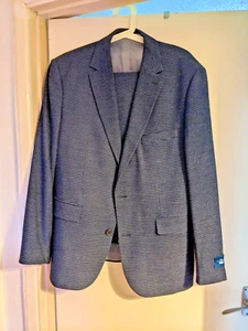 Moss Suit brand new, blue/ grey dogs tooth - Picture 1 of 9