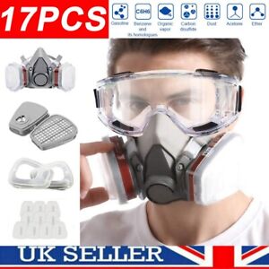 6200 Half Face 17 IN 1 Gas Mask Chemical Vapor Paint Spray Respirator + Filter