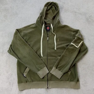 SCOTTeVEST Sweater Mens Small Olive Green Full Zip Hoodie TEC Pockets Headphone - Picture 1 of 20