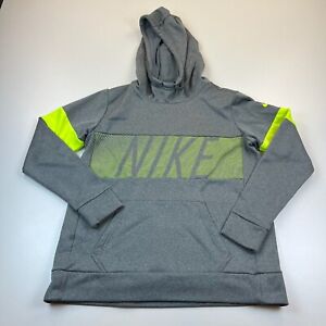 Nike Hooded Sweatshirt Womens Medium Gray Hoodie Pullover High Neck Fleece