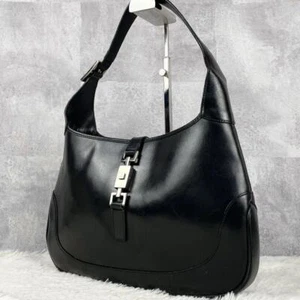 GUCCI Jackie Leather Shoulder Bag Black - Picture 1 of 10