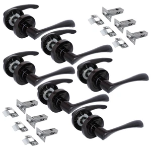 Epsom Door Handle Internal Black Nickel Twist Door Handle on Round rose 6 Set - Picture 1 of 12