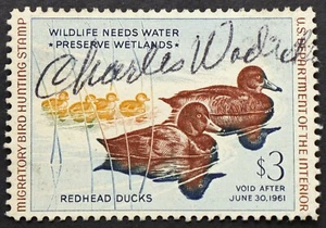 U.S. Used Stamp Scott #RW27 1960 $3 Federal Duck Hunting, Superb. A Gem! - Picture 1 of 2