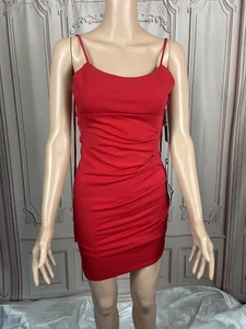 City Studio womens red scarlet asymmetrical hem tie back dress extra small XS - Picture 1 of 21
