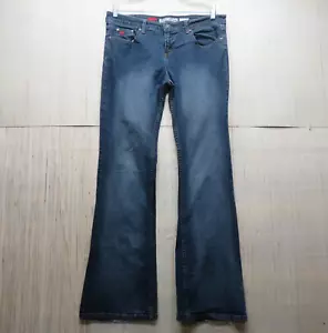 WOMEN'S PARIS BLUE SOULMATE DARK WASH BLUE STRETCH BOOTCUT LEG DENIM JEANS 32X31 - Picture 1 of 14