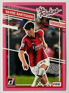 2023-24 Panini Donruss Davide Bartesaghi Pink The Rookies RC 21/25 AC Milan - Picture 1 of 2