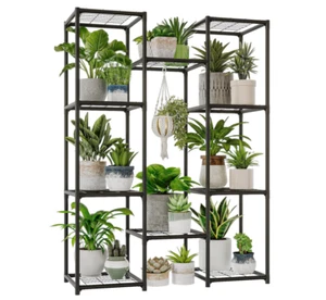 Plant Stand Outdoor Metal Plant Shelf for Multiple Plants Large Plant Holder - Picture 1 of 7