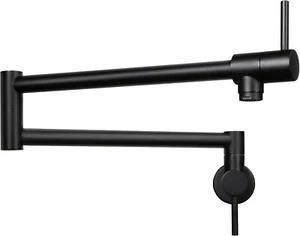 NIB Matte Black Pot Filler KES. 25.6" Swing Arm 1-Hole Over Stove Heat Resistant - Picture 1 of 11
