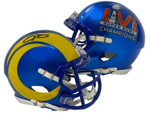 ODELL BECKHAM Jr. Autographed Rams Champs Logo Mini Speed Helmet FANATICS - Picture 1 of 6