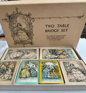 1920s Sealed Playing Cards w IRS Tax Stamps in Complete Bridge Playing Set - Picture 1 of 12