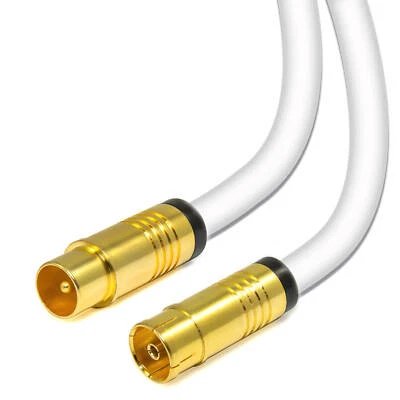 TV Antennenkabel Koaxial Kabel 135dB Stecker zu Buchse Fernsehnkabel HD UHD 4K